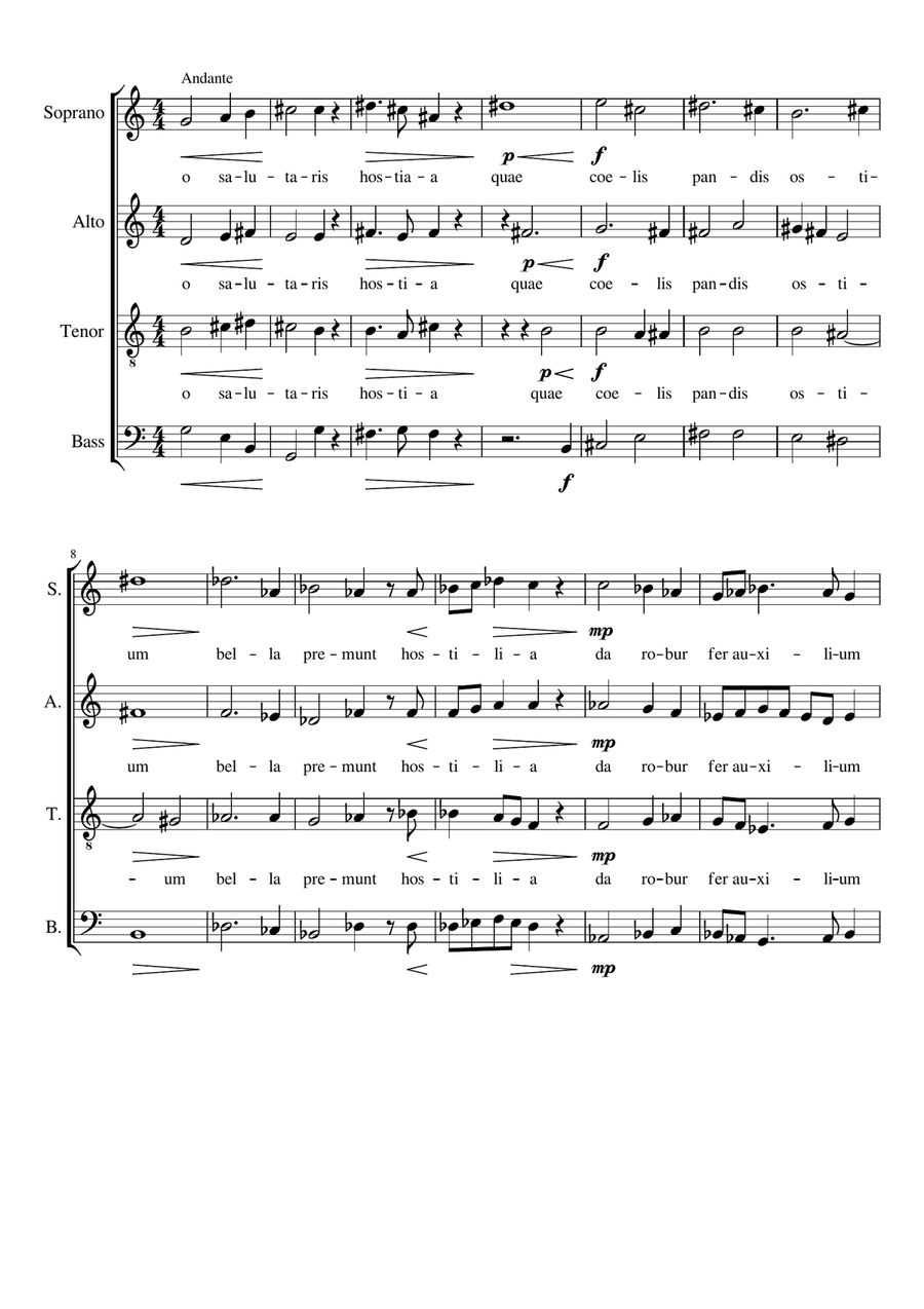 O Salutaris Hostia O Salutaris Hostia 4-Part scores gallery preview page 1