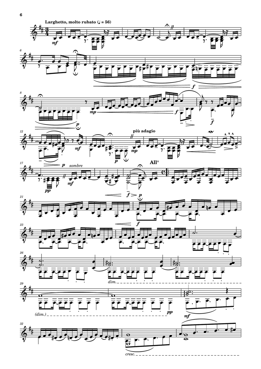 Suite pour la Guitare (Guitar Suite in B minor) Chamber Music scores gallery preview page 6