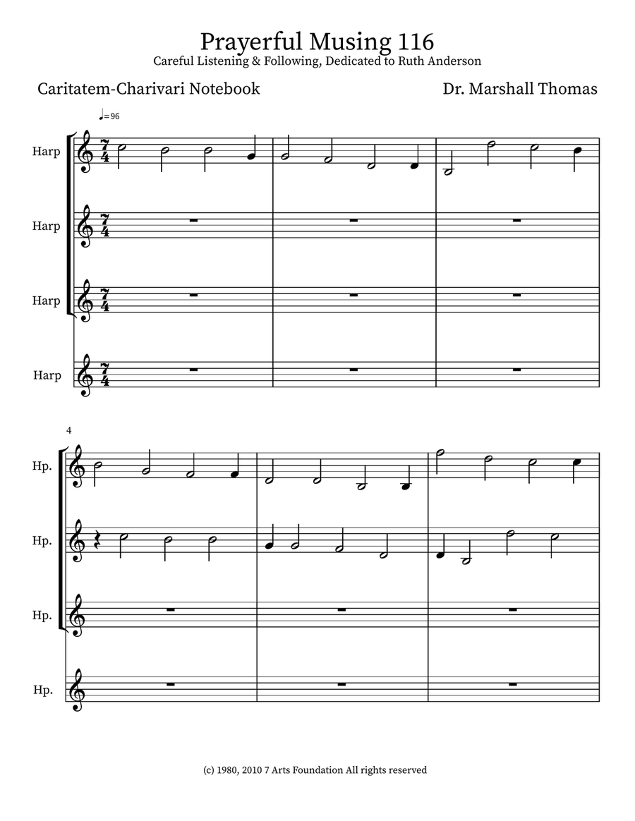 Prayerful Musing 116 Prayerful Musing 116 Small Ensemble scores gallery preview page 1