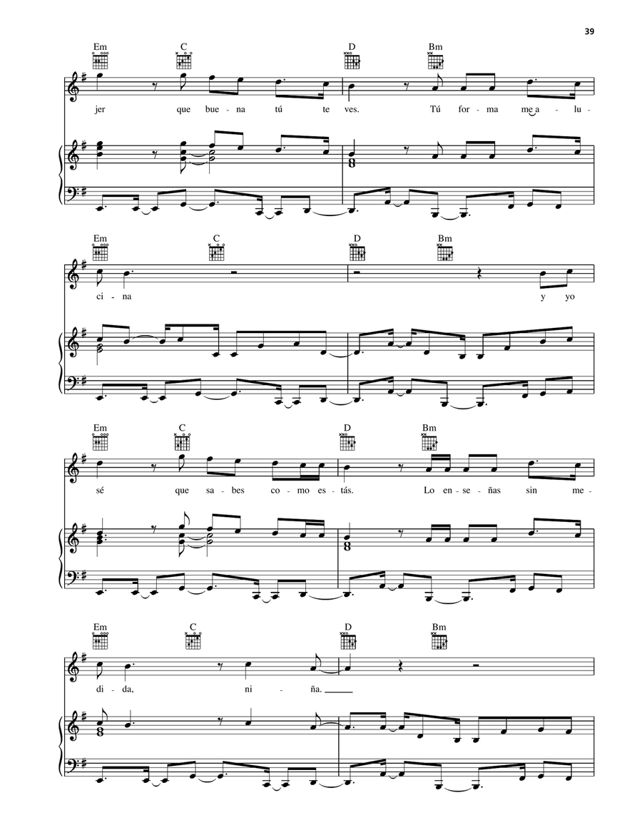 Tu Tienes Lo Que Quiero Tu Tienes Lo Que Quiero Piano, Vocal, Guitar scores gallery preview page 2
