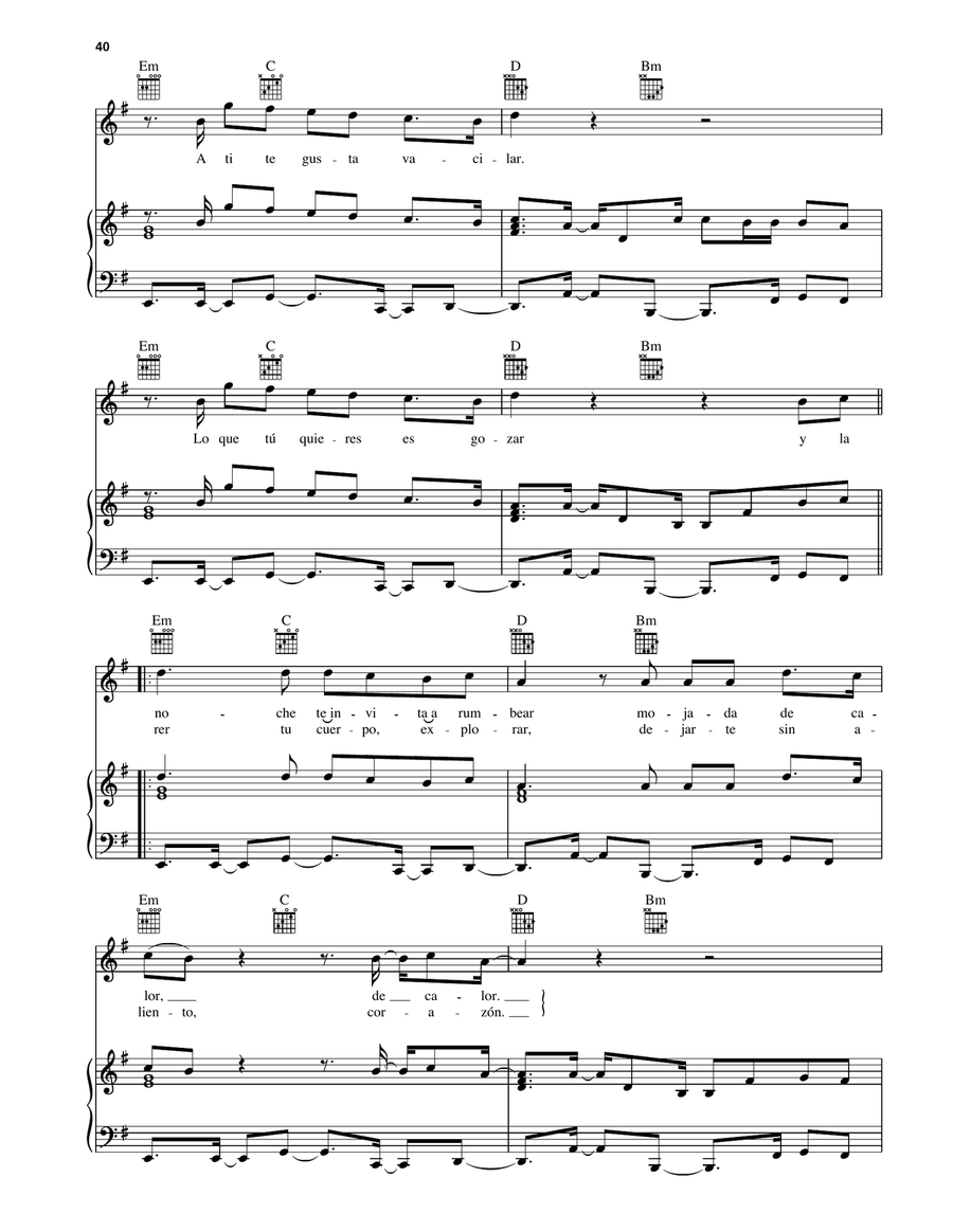 Tu Tienes Lo Que Quiero Tu Tienes Lo Que Quiero Piano, Vocal, Guitar scores gallery preview page 3