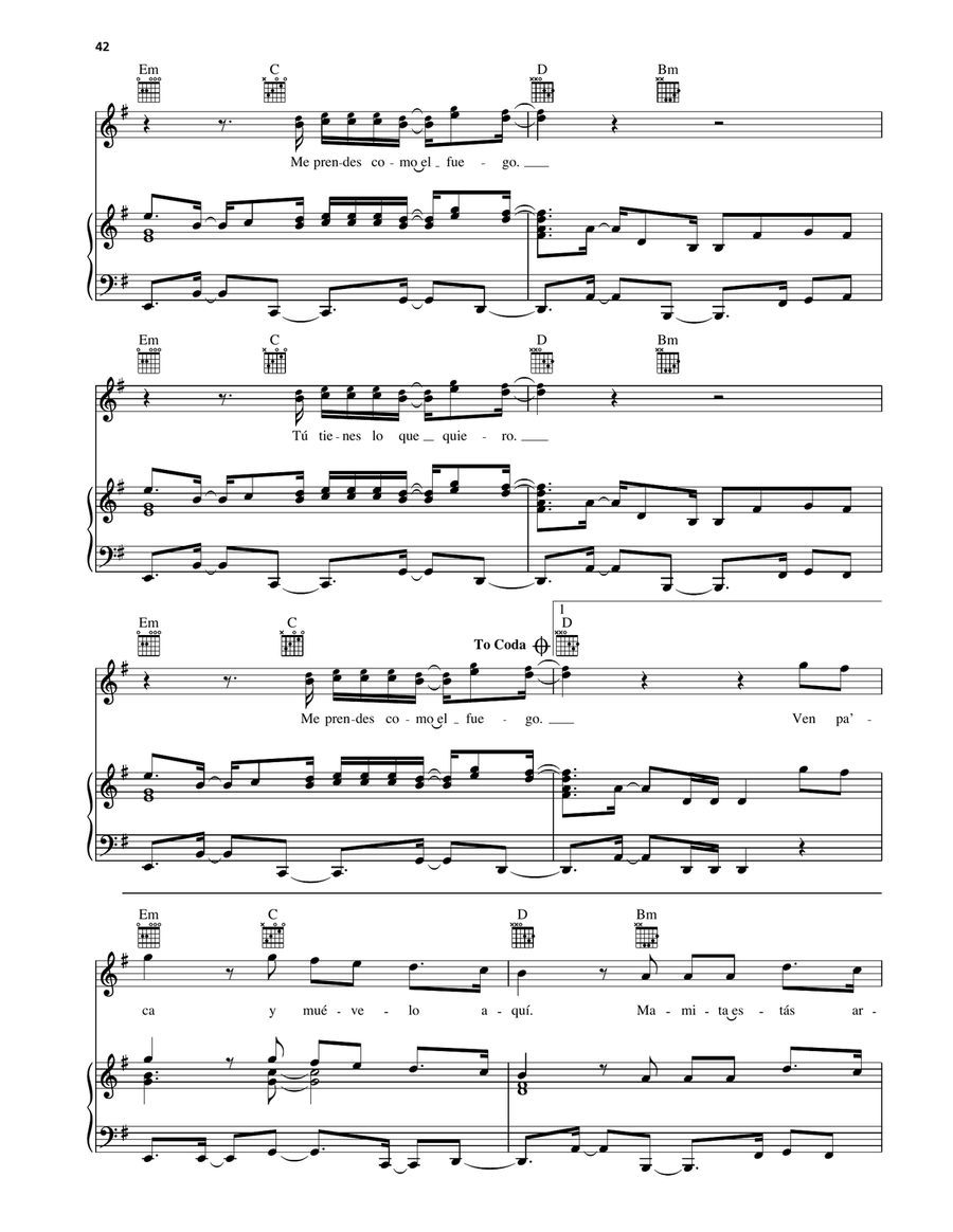 Tu Tienes Lo Que Quiero Tu Tienes Lo Que Quiero Piano, Vocal, Guitar scores gallery preview page 5