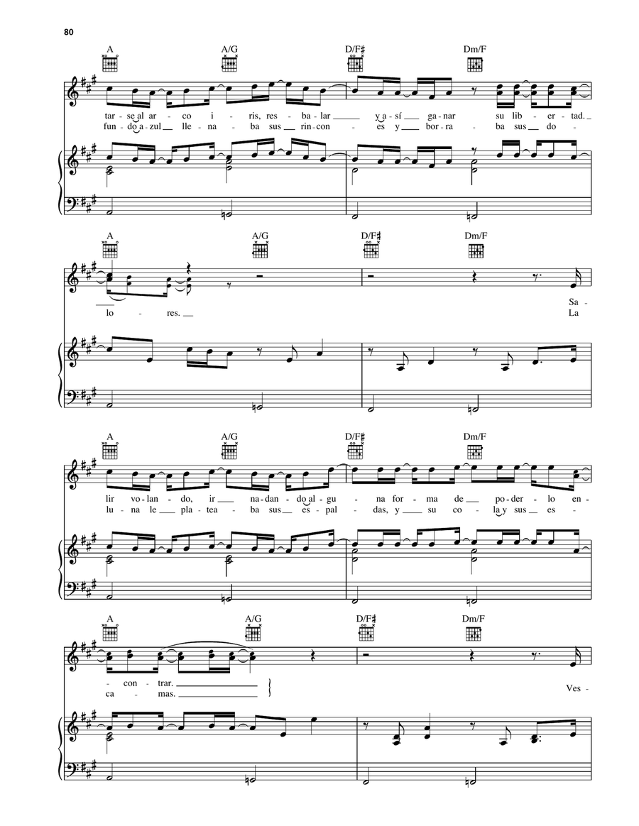 La Sirena La Sirena Piano, Vocal, Guitar scores gallery preview page 2