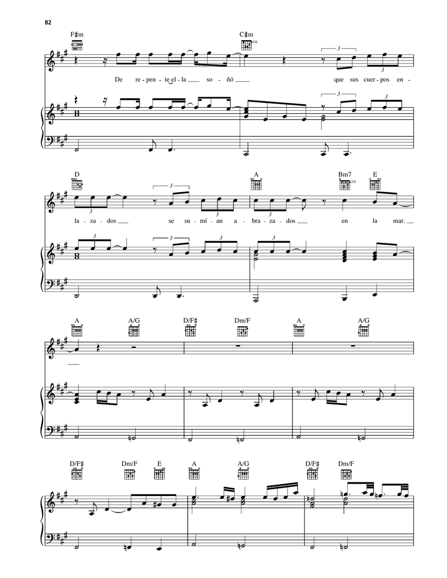 La Sirena La Sirena Piano, Vocal, Guitar scores gallery preview page 4