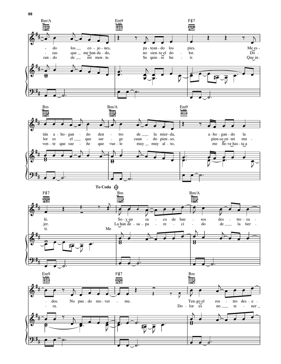 Me Voy A Convertir En Un Ave Piano, Vocal, Guitar scores gallery preview page 3