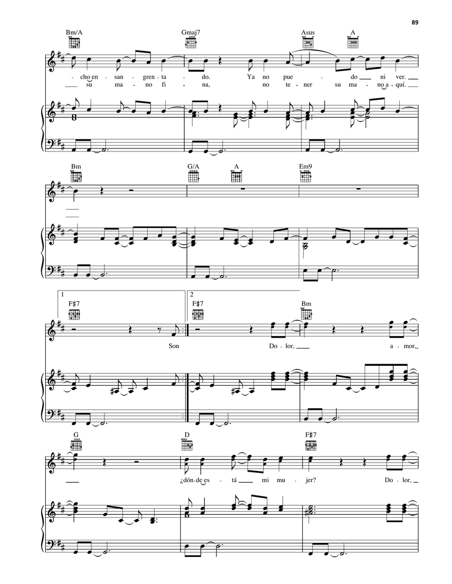Me Voy A Convertir En Un Ave Piano, Vocal, Guitar scores gallery preview page 4