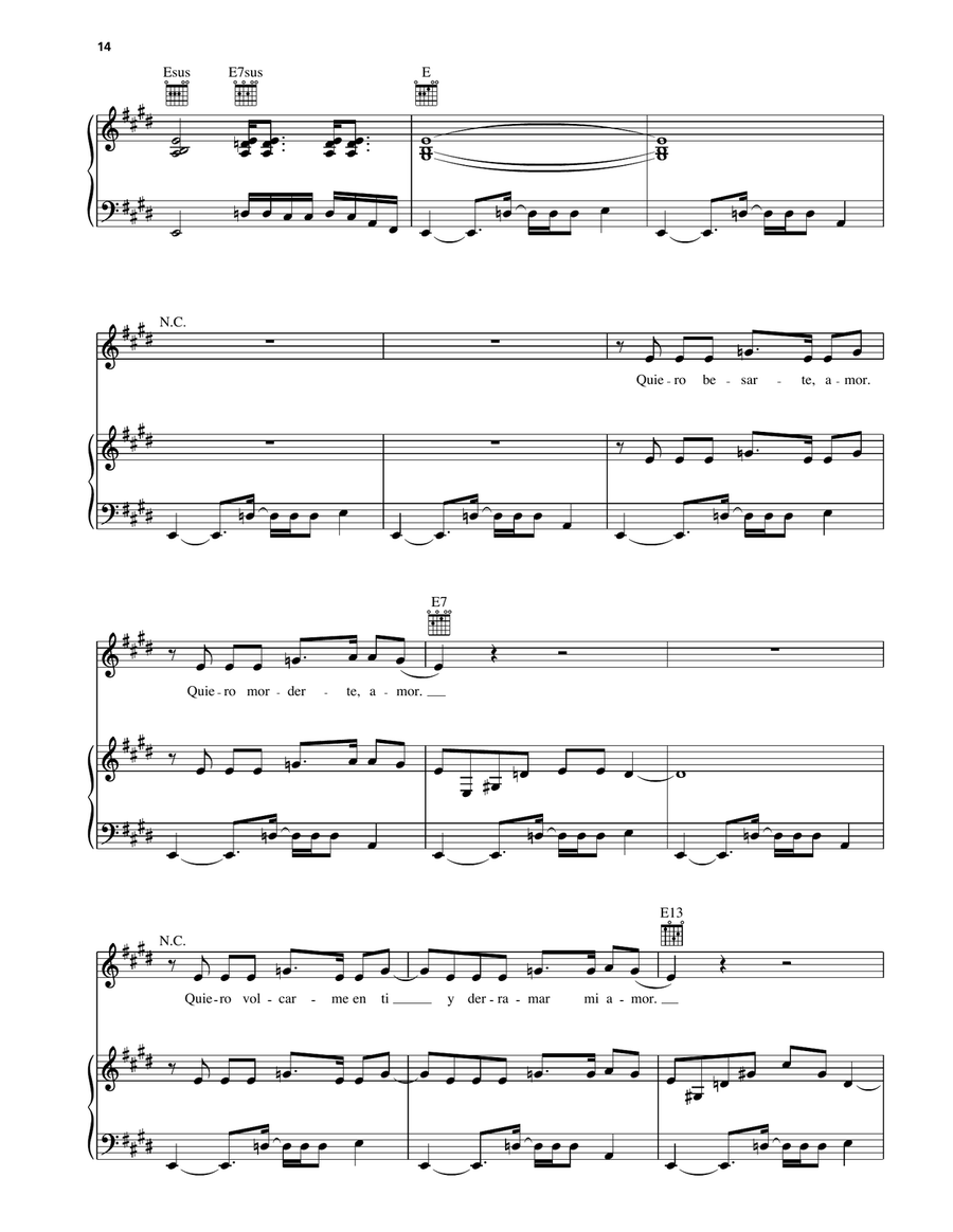 Un Lobo Por Tu Amor Un Lobo Por Tu Amor Piano, Vocal, Guitar scores gallery preview page 5