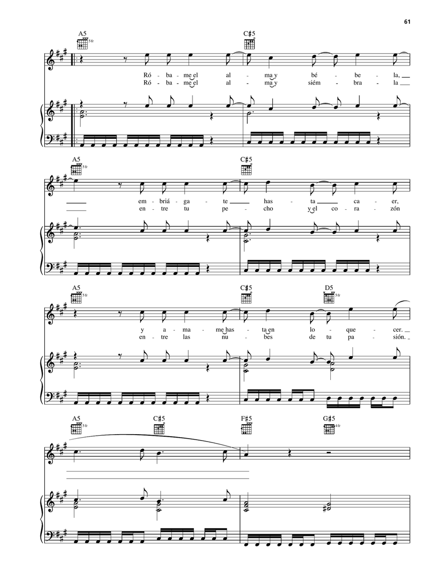 Robame El Alma Robame El Alma Piano, Vocal, Guitar scores gallery preview page 2