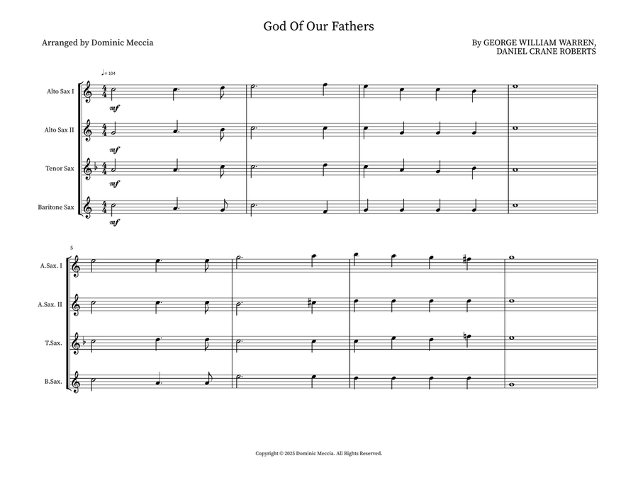 God Of Our Fathers God Of Our Fathers Small Ensemble scores gallery preview page 1