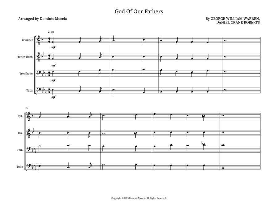 God Of Our Fathers God Of Our Fathers Small Ensemble scores gallery preview page 1