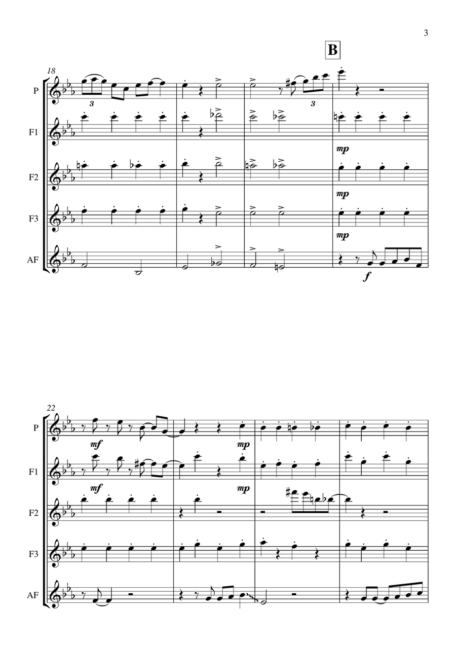 Monsters Inc. Woodwind Ensemble scores gallery preview page 3