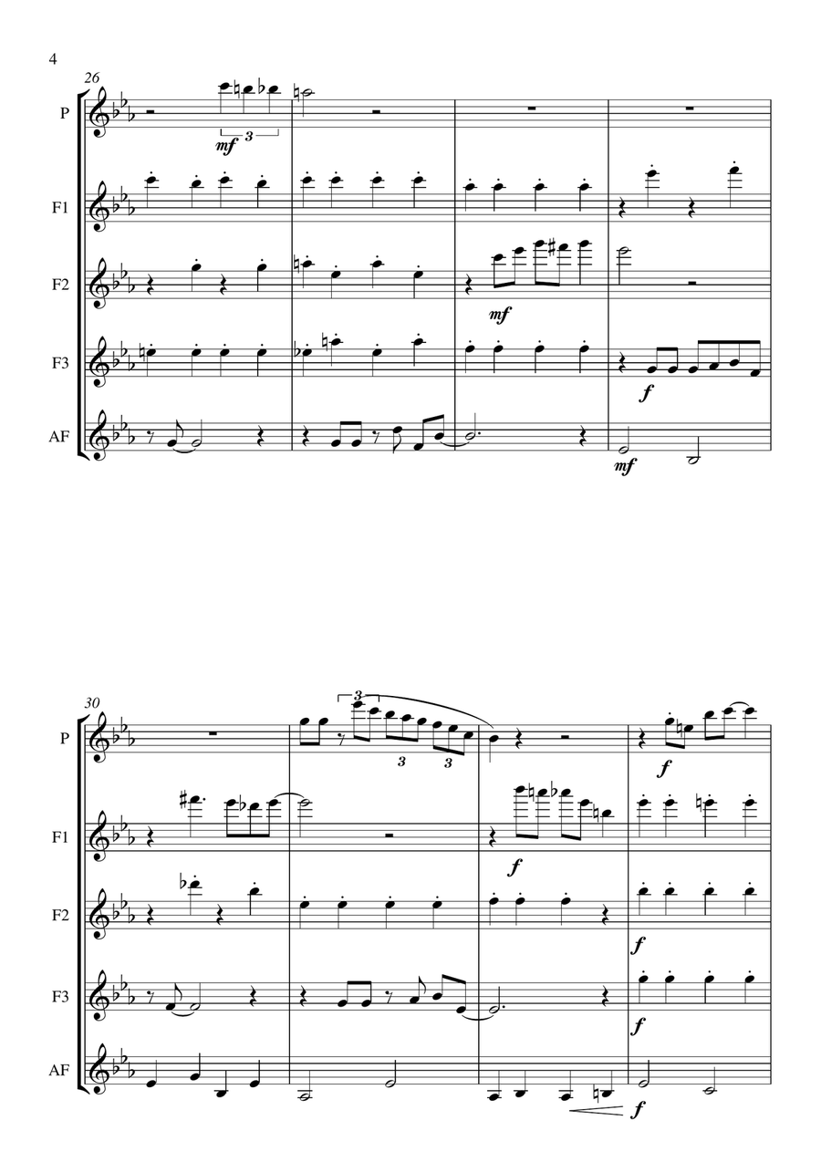 Monsters Inc. Woodwind Ensemble scores gallery preview page 4
