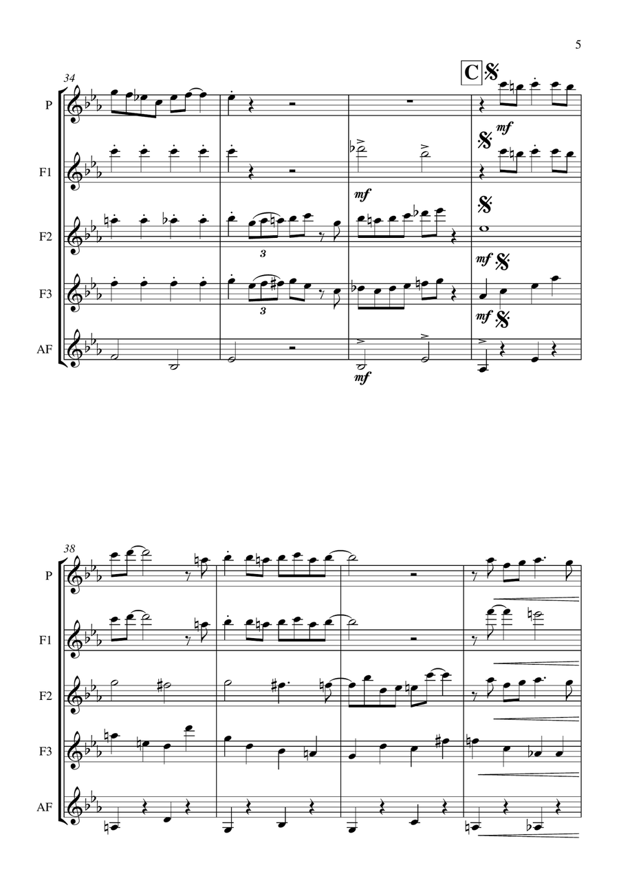 Monsters Inc. Woodwind Ensemble scores gallery preview page 5
