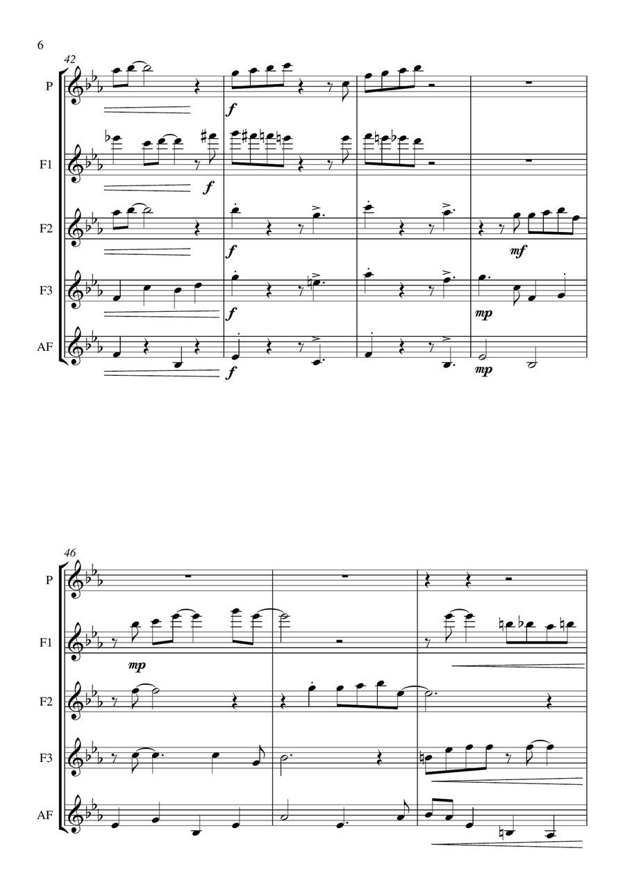 Monsters Inc. Woodwind Ensemble scores gallery preview page 6