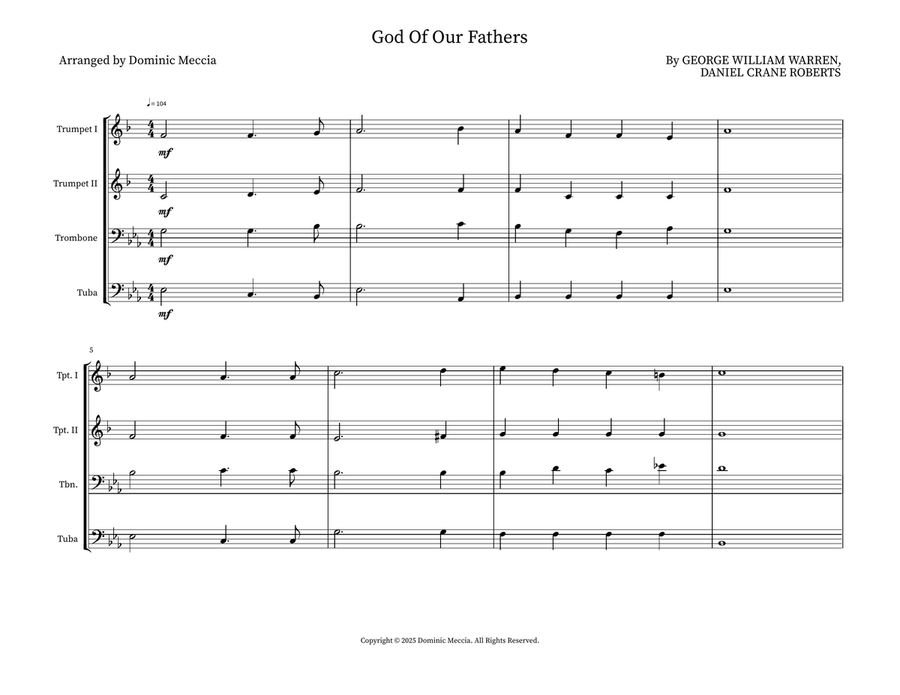 God Of Our Fathers God Of Our Fathers Small Ensemble scores gallery preview page 1