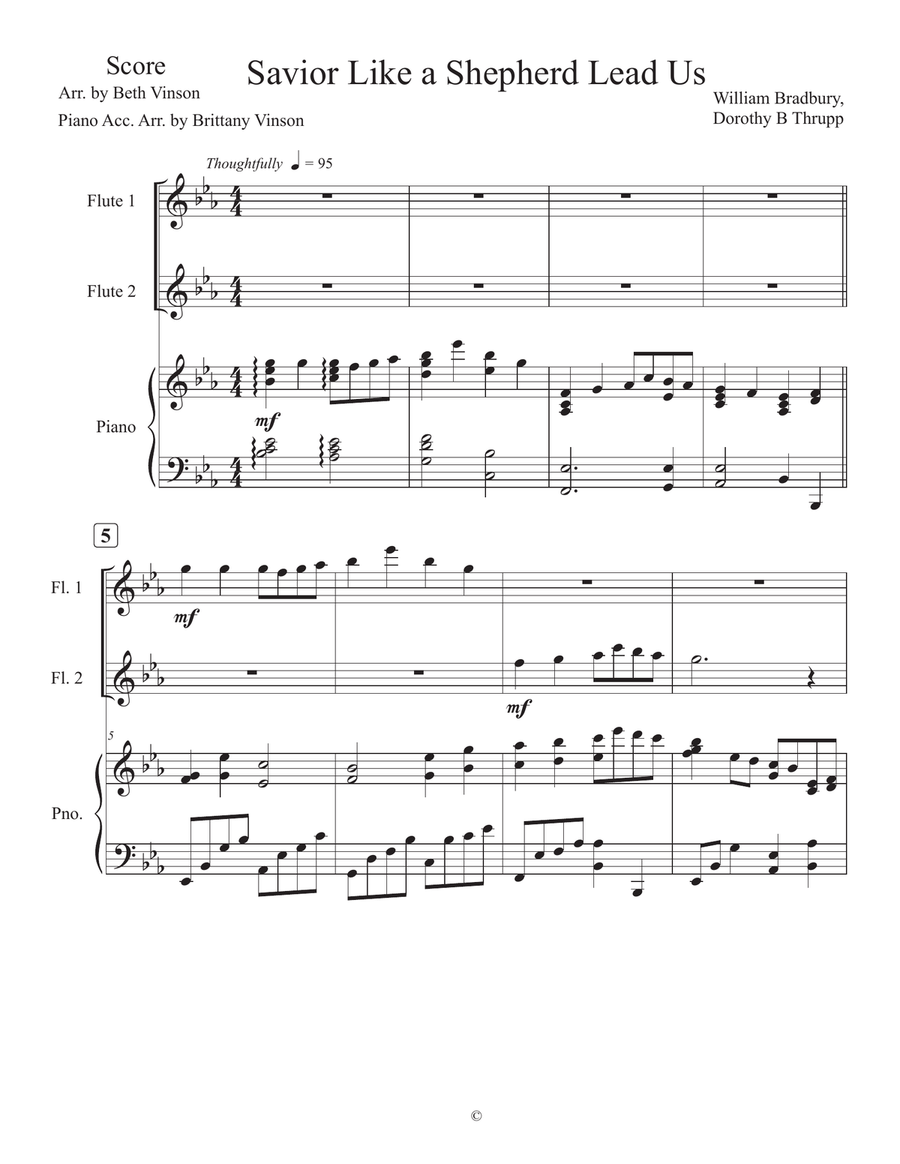 Savior, Like a Shepherd Lead Us Flute Duet scores gallery preview page 1