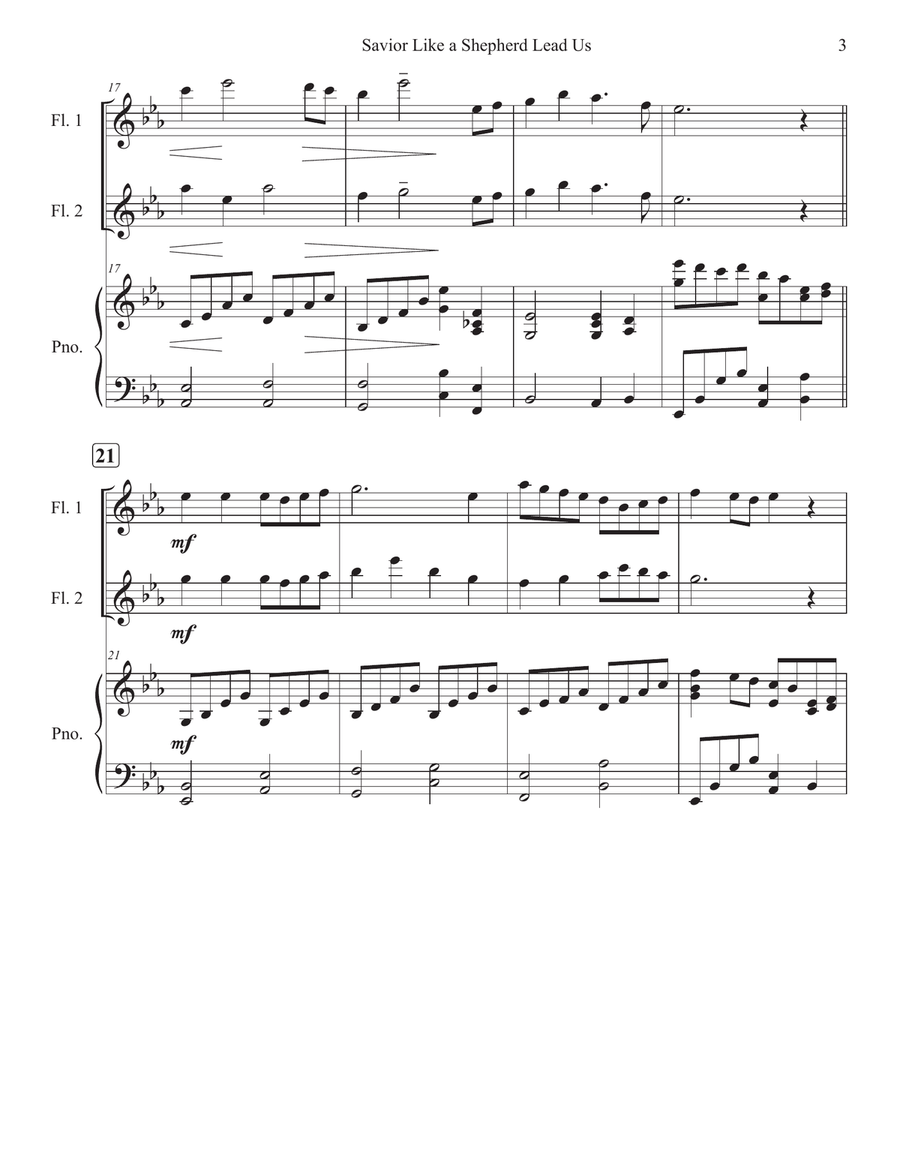 Savior, Like a Shepherd Lead Us Flute Duet scores gallery preview page 3