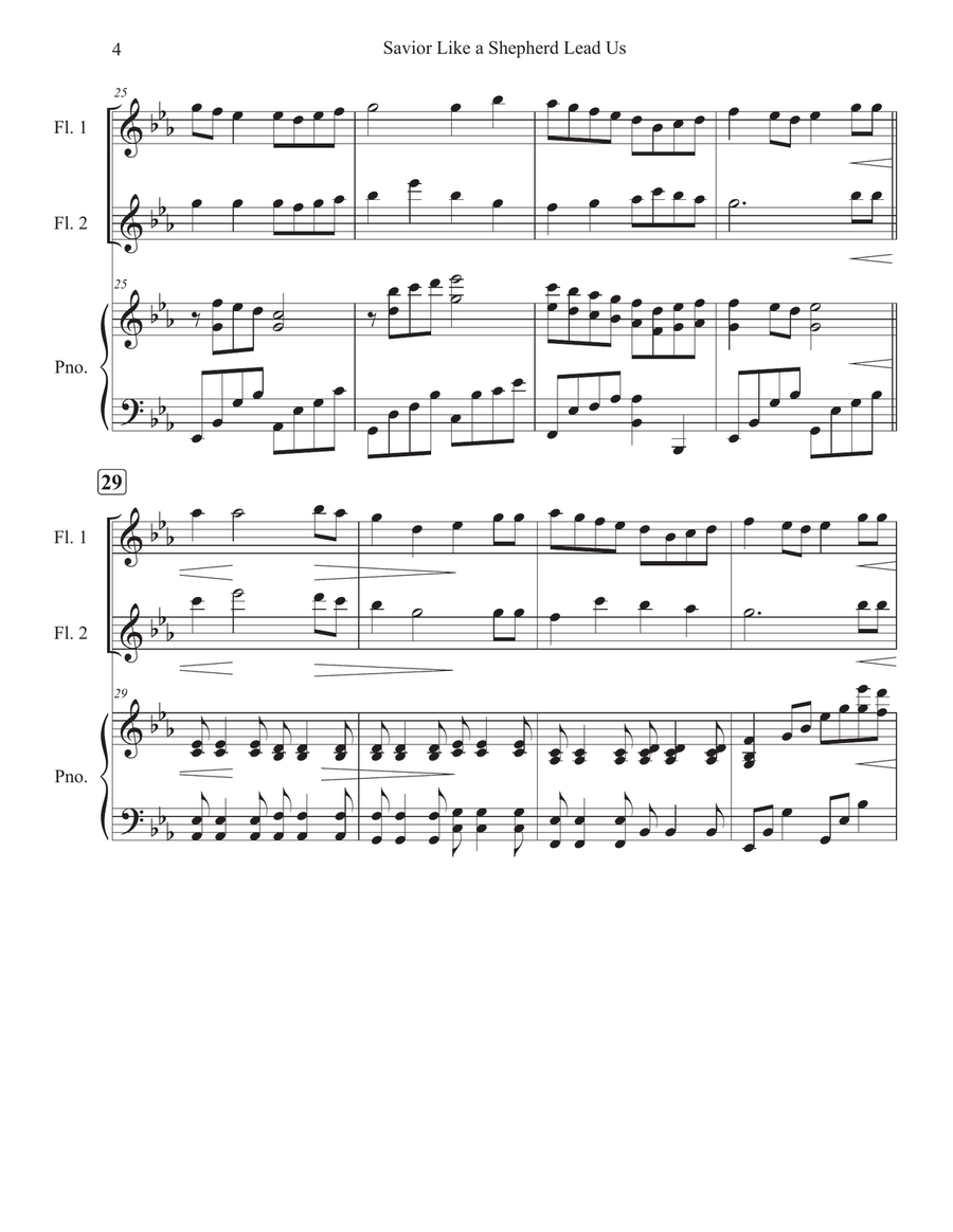 Savior, Like a Shepherd Lead Us Flute Duet scores gallery preview page 4