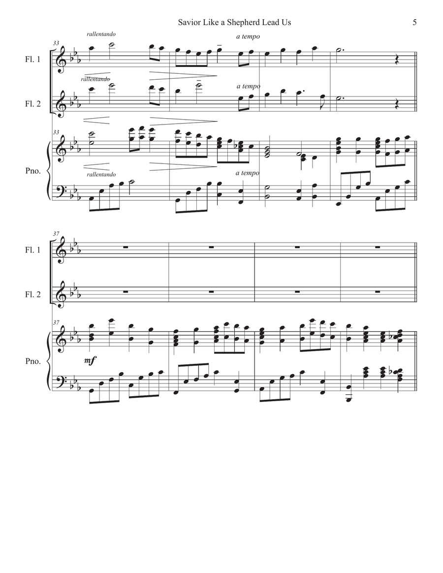 Savior, Like a Shepherd Lead Us Flute Duet scores gallery preview page 5