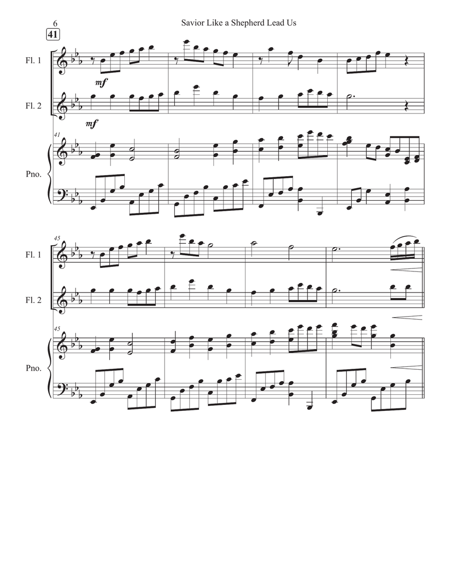 Savior, Like a Shepherd Lead Us Flute Duet scores gallery preview page 6
