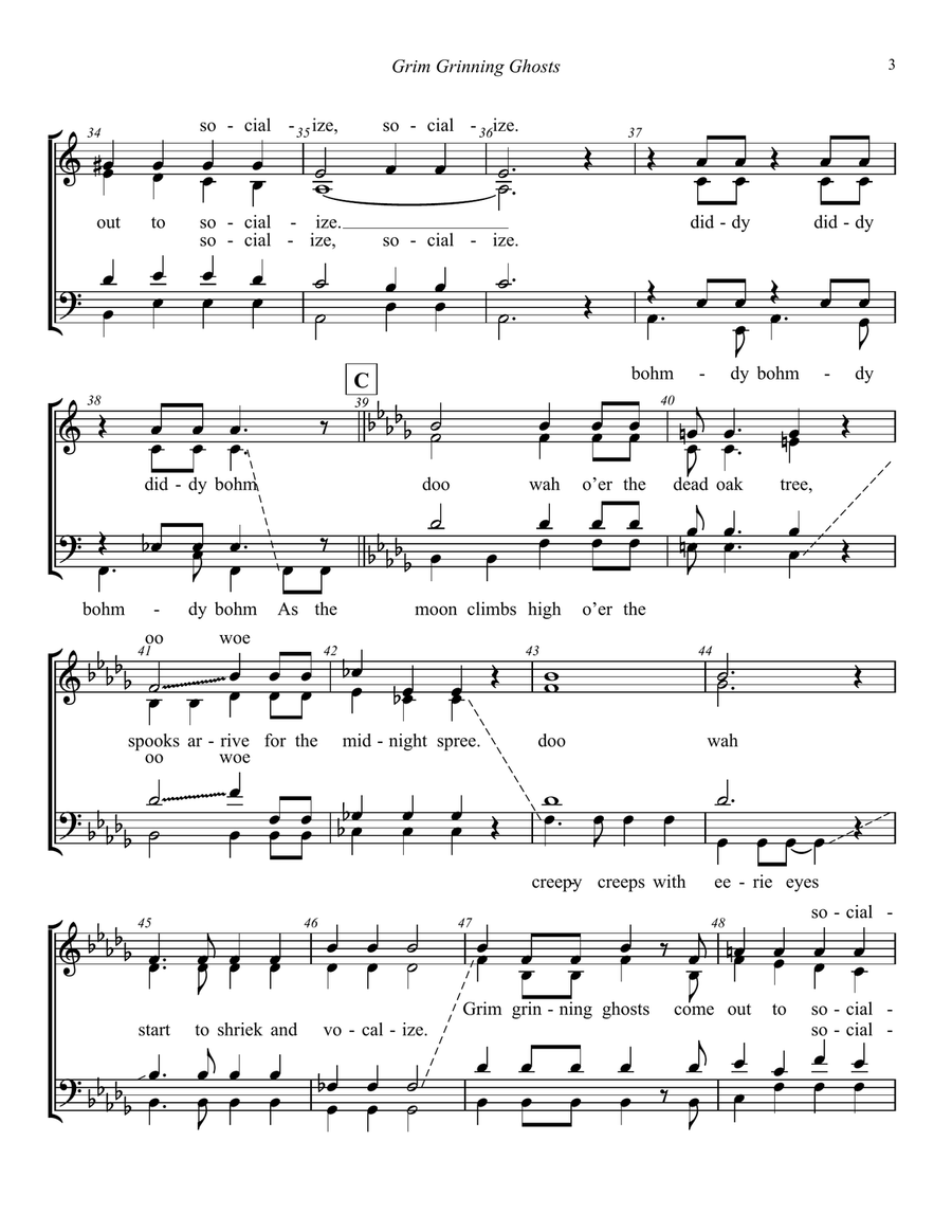Grim Grinning Ghosts Grim Grinning Ghosts 4-Part scores gallery preview page 3