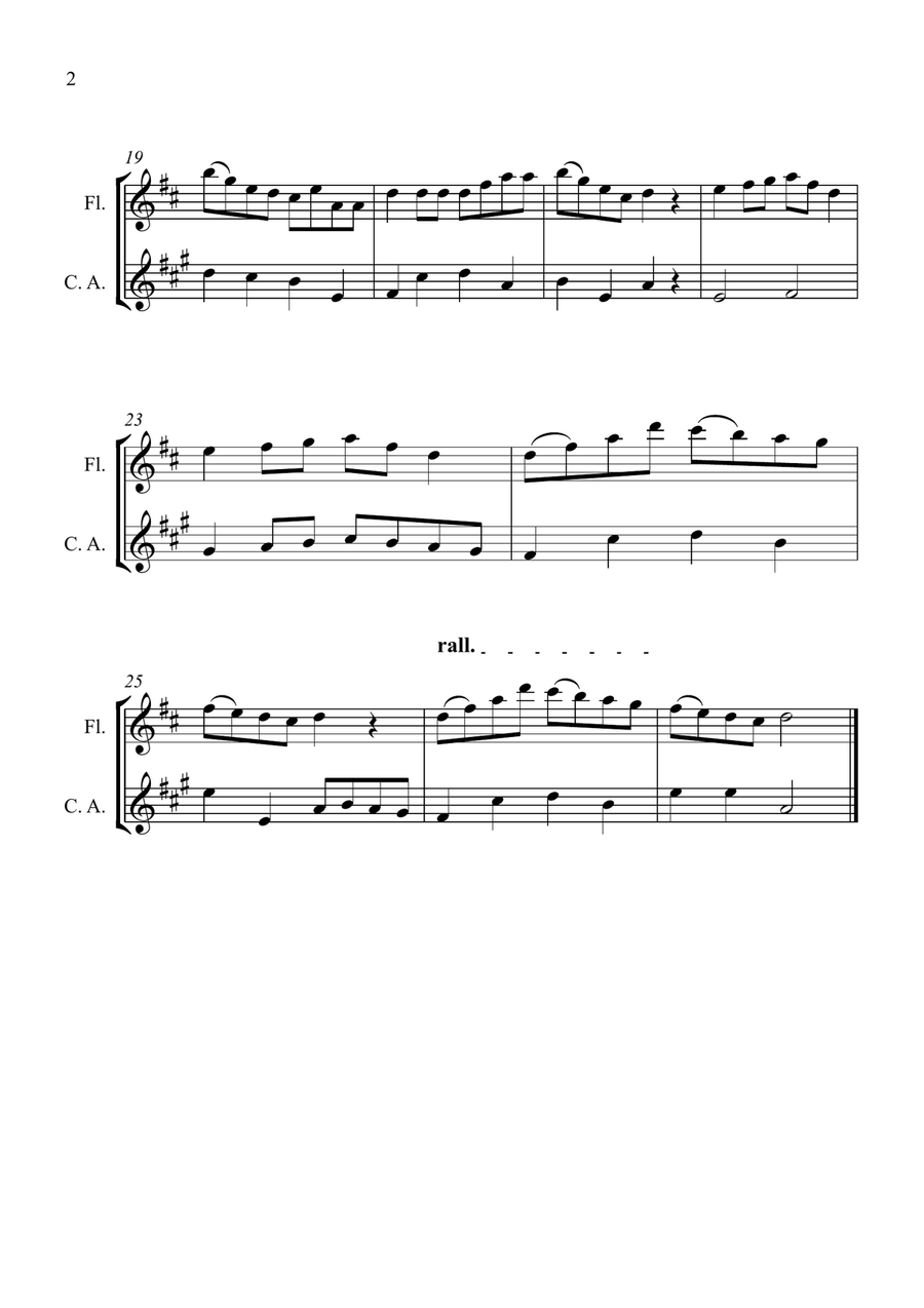 Early One Morning for Flute and Cor Anglais Duet Woodwind Duet scores gallery preview page 2