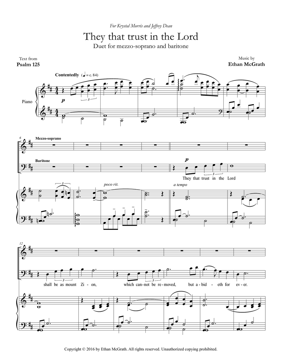 They that trust in the Lord Baritone Horn TC scores gallery preview page 1