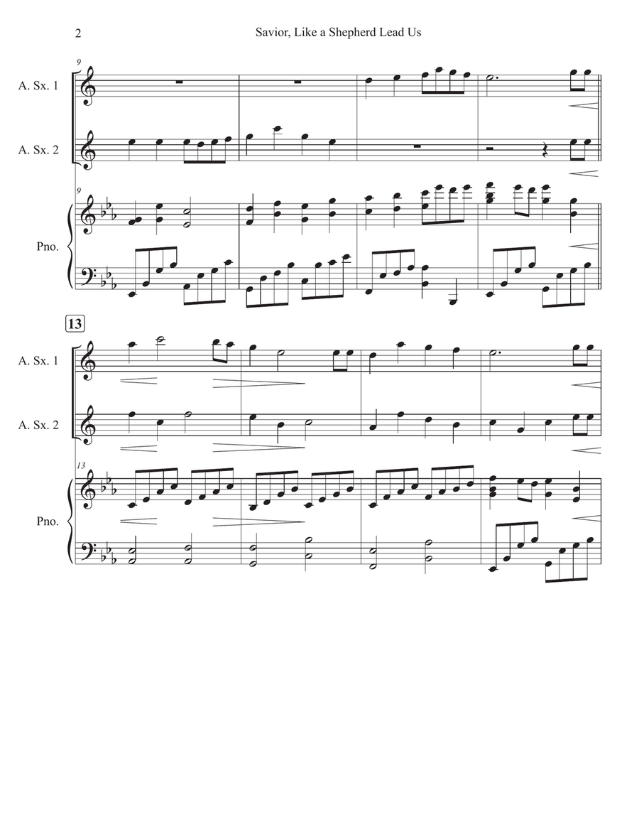 Savior, Like a Shepherd Lead Us Woodwind Duet scores gallery preview page 2