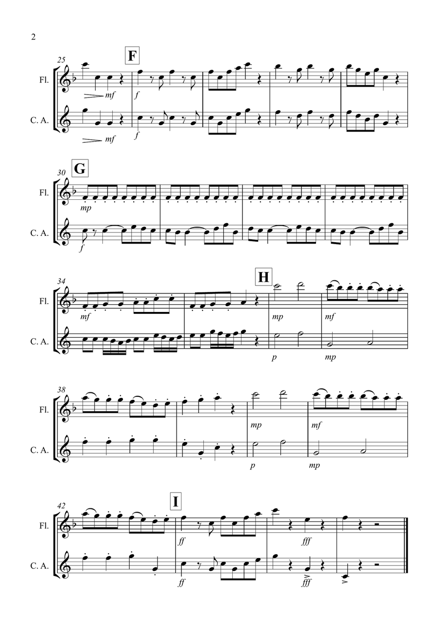 Eine Kleine Nachtmusik (1st Movement) for Flute and Cor Anglais Duet Woodwind Duet scores gallery preview page 2