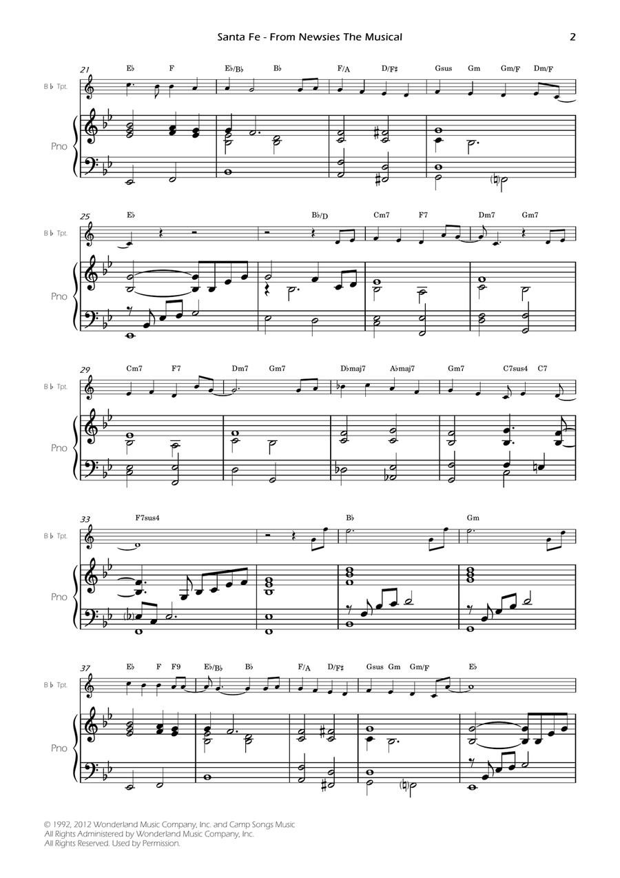 Santa Fe Santa Fe B-Flat Trumpet scores gallery preview page 4