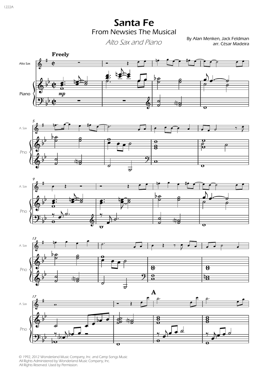 Santa Fe Santa Fe Alto Saxophone scores gallery preview page 3