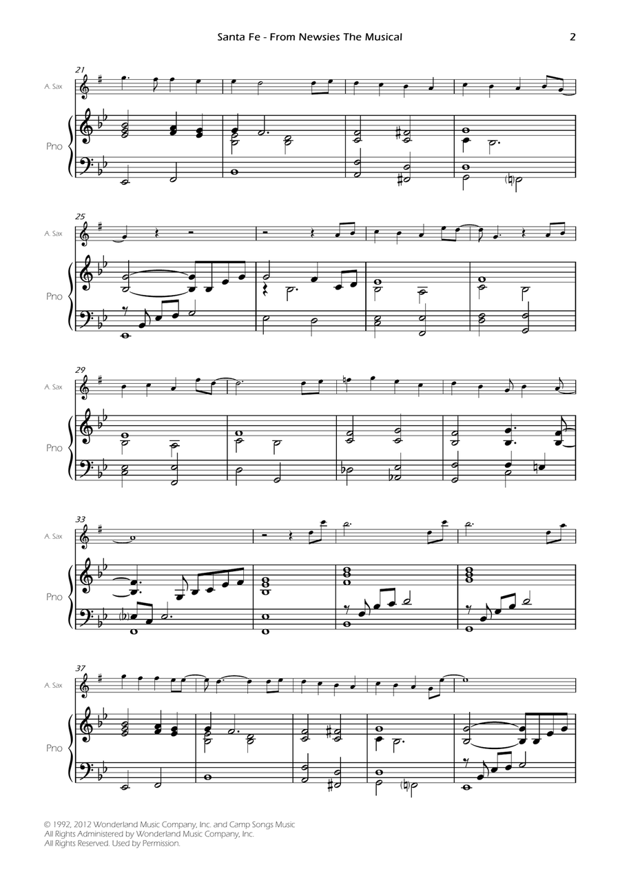 Santa Fe Santa Fe Alto Saxophone scores gallery preview page 4