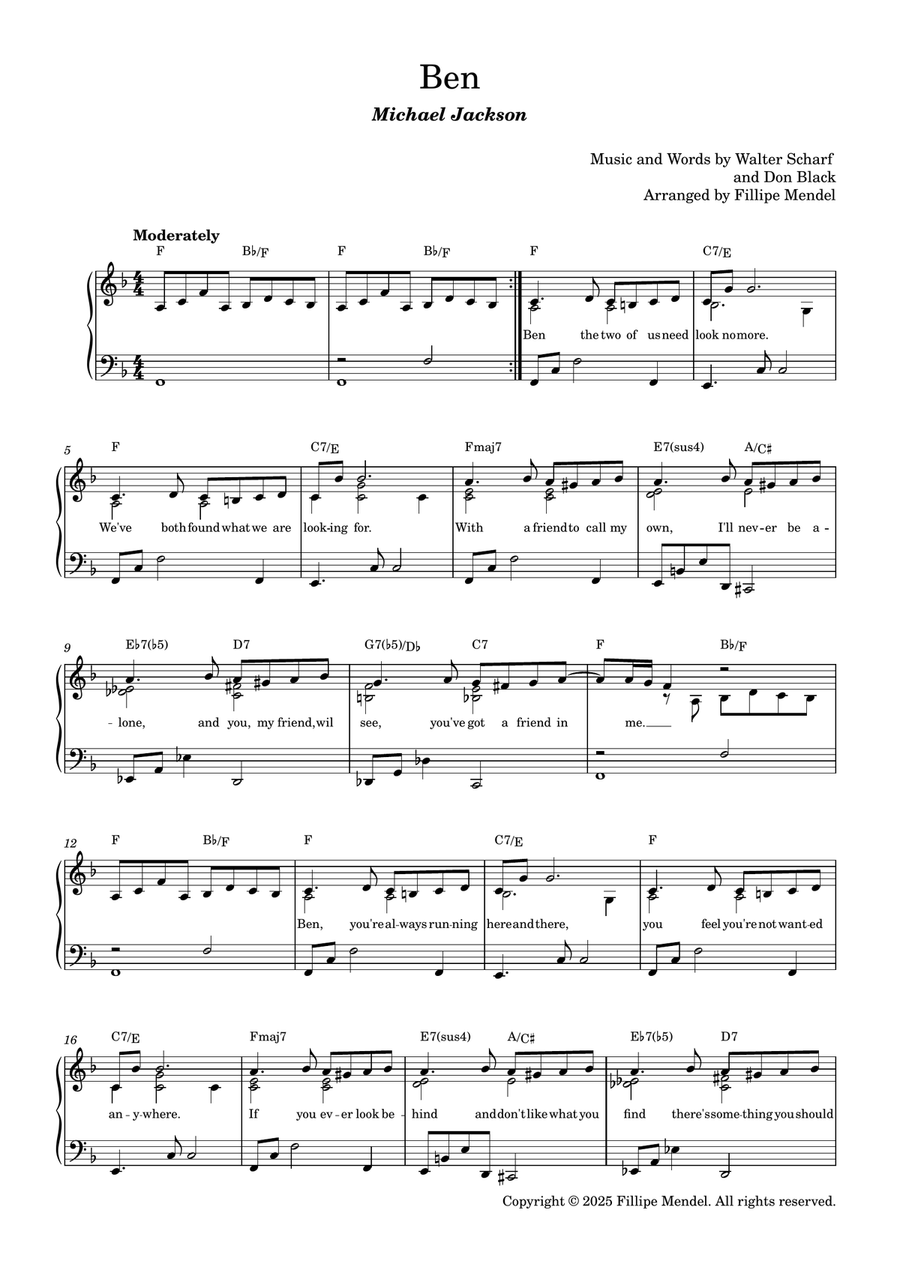 Ben Ben Easy Piano scores gallery preview page 1
