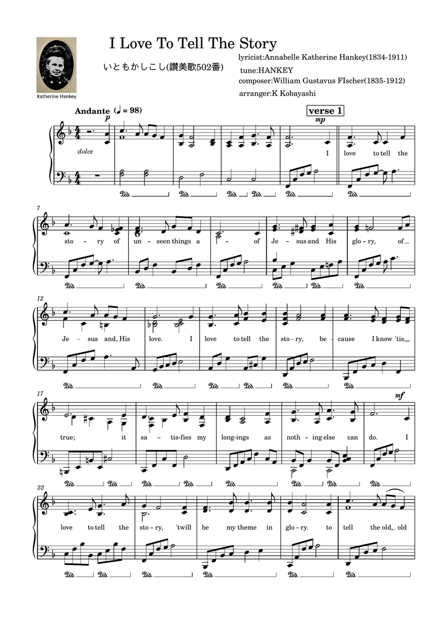 I Love to Tell the Story (Jazz) A Cappella scores gallery preview page 1
