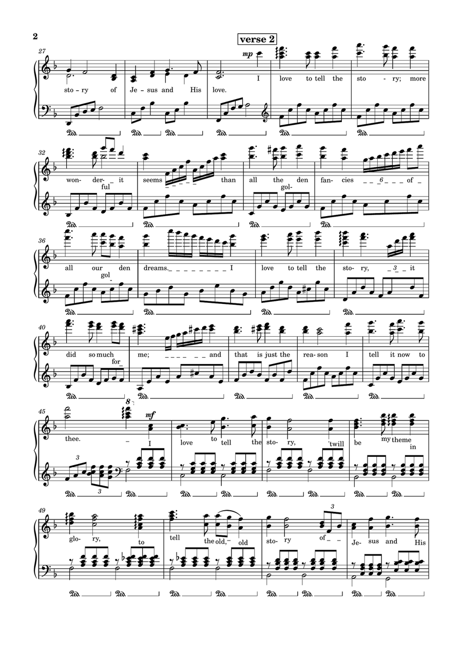 I Love to Tell the Story (Jazz) A Cappella scores gallery preview page 2