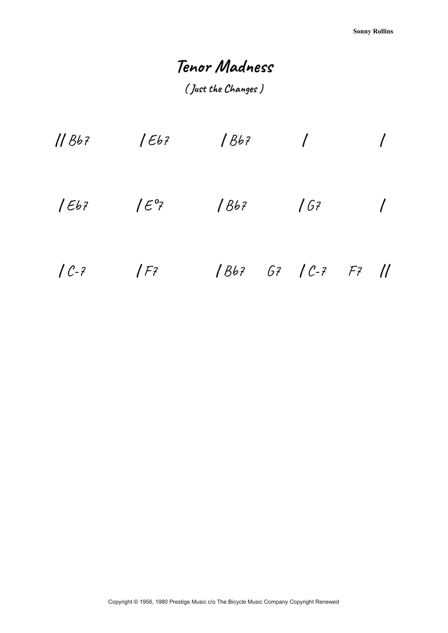 Tenor Madness Tenor Madness Piano scores gallery preview page 1