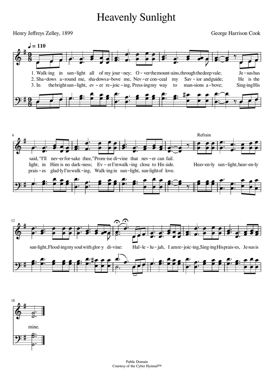Heavenly Sunlight Heavenly Sunlight A Cappella scores gallery preview page 1