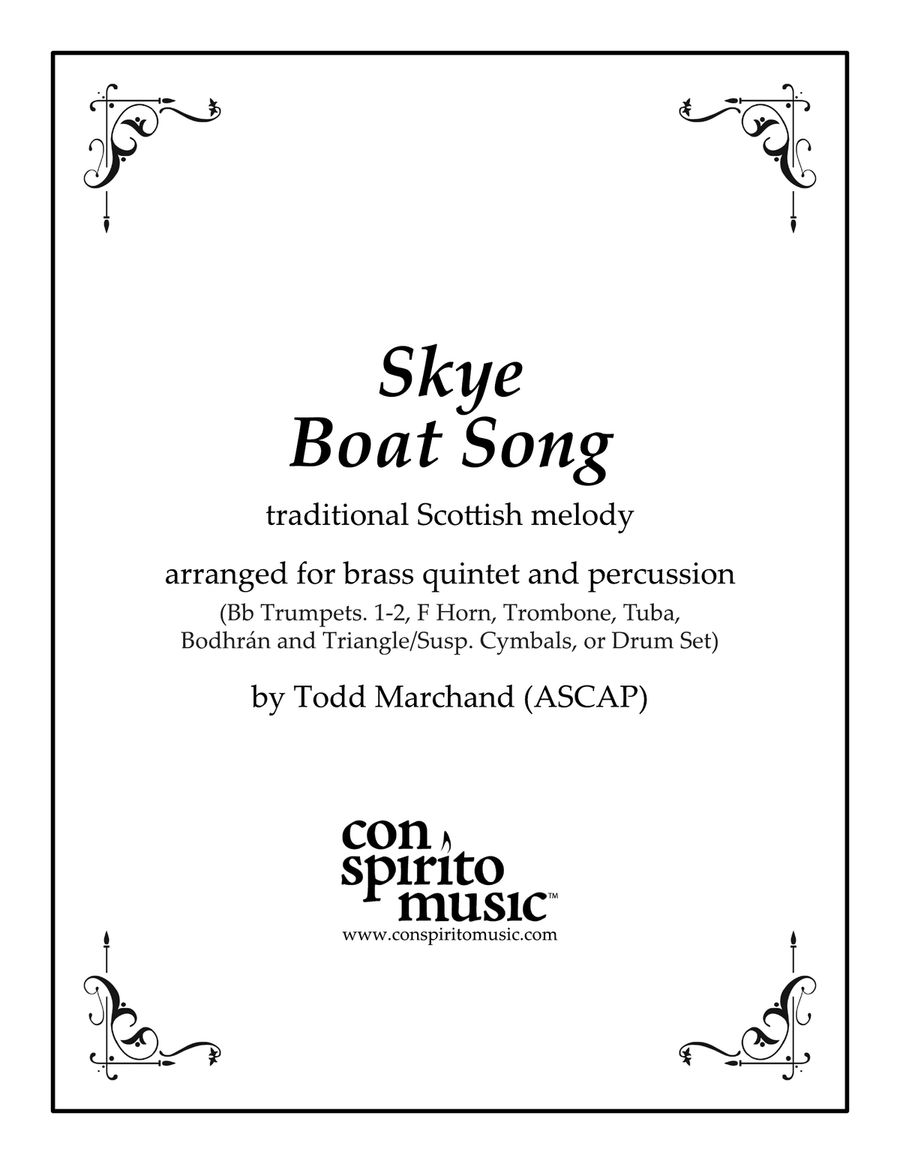 Skye Boat Song — brass quintet, percussion Brass Quintet scores gallery preview page 1