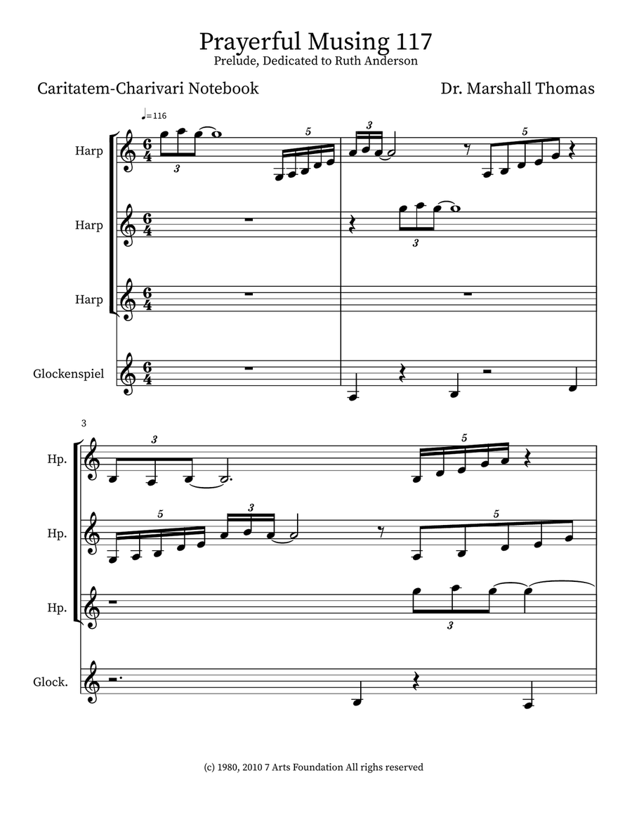 Prayerful Musing 117 Prayerful Musing 117 Small Ensemble scores gallery preview page 1