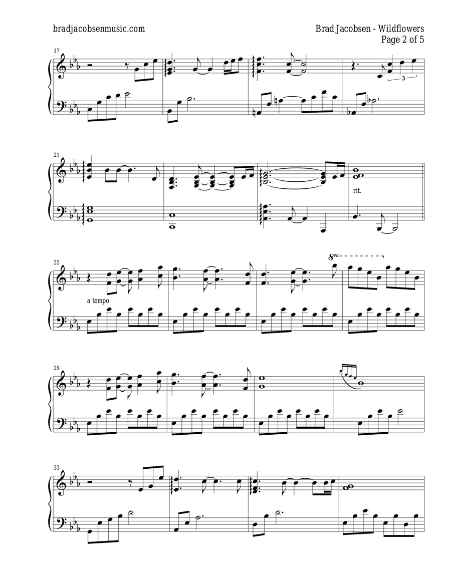 Wildflowers Wildflowers Piano Solo scores gallery preview page 2