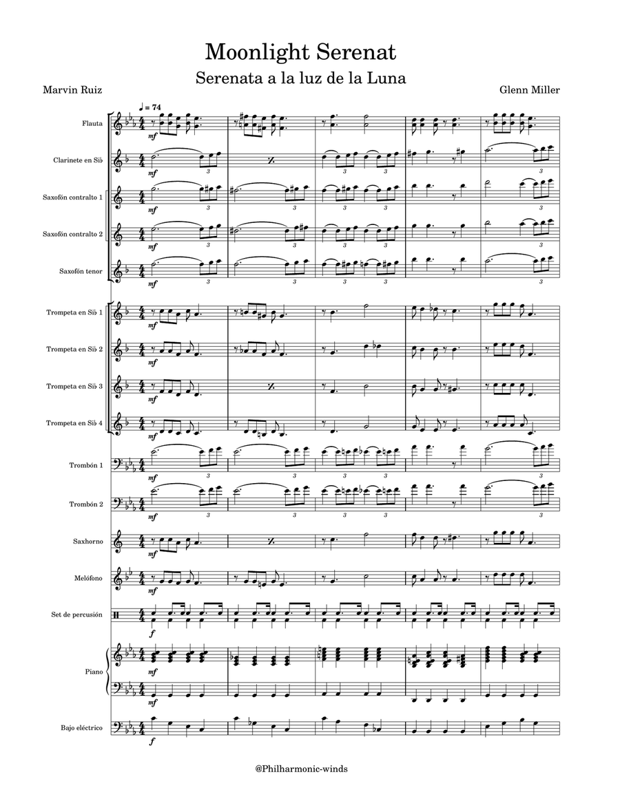 Moonlight Serenade Moonlight Serenade Concert Band scores gallery preview page 1