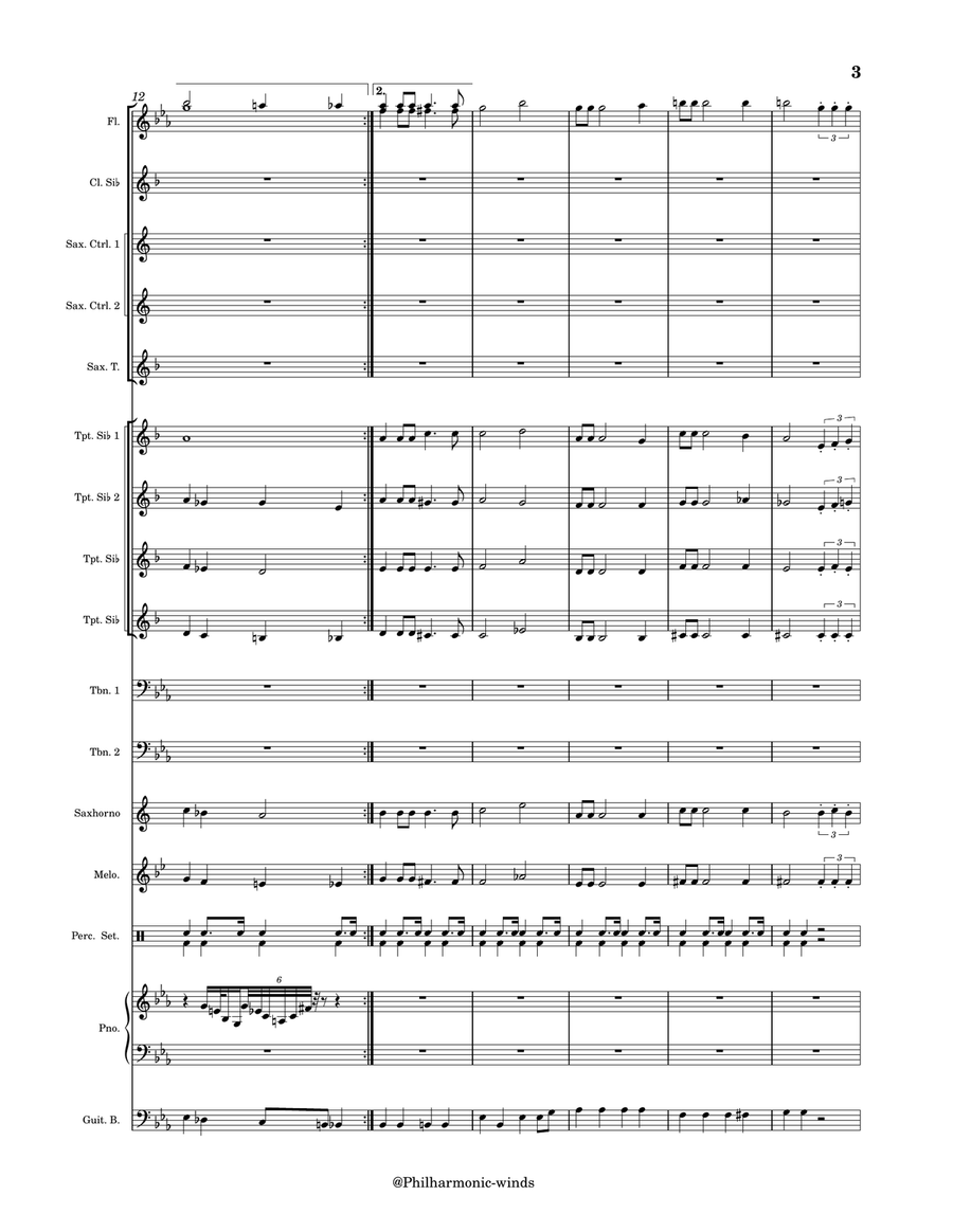 Moonlight Serenade Moonlight Serenade Concert Band scores gallery preview page 3