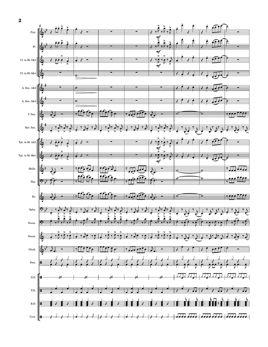 Just Dance Just Dance Marching Band scores gallery preview page 2