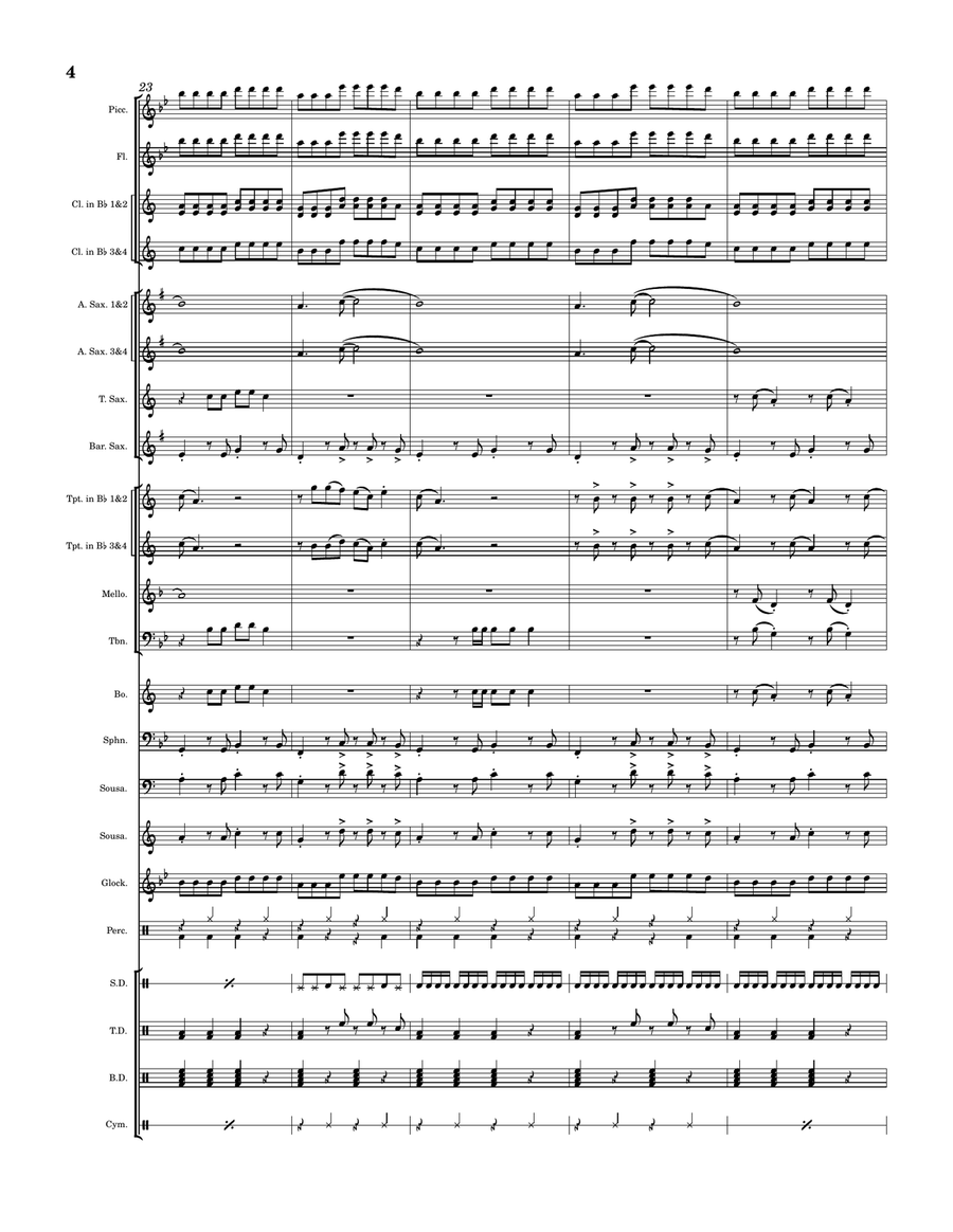 Just Dance Just Dance Marching Band scores gallery preview page 4