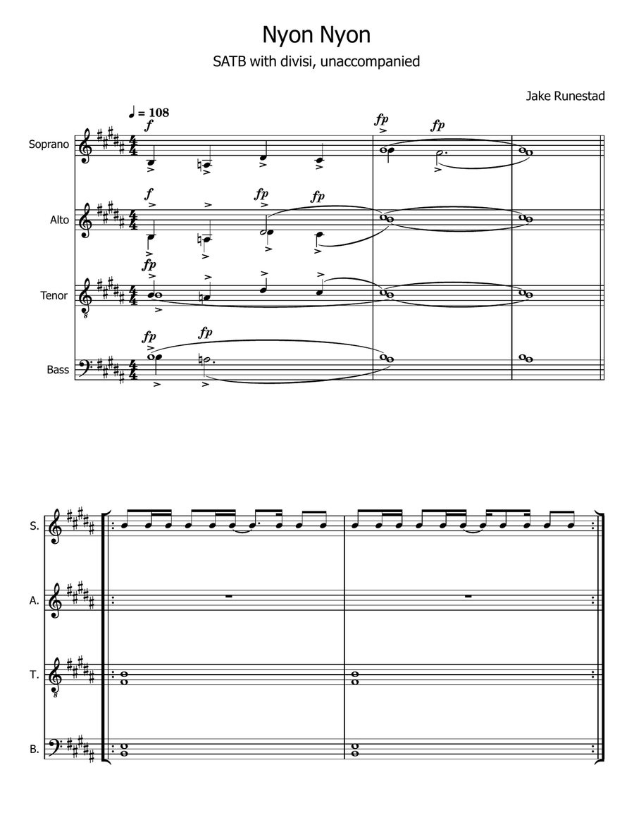 Nyon Nyon Nyon Nyon Divisi scores gallery preview page 1