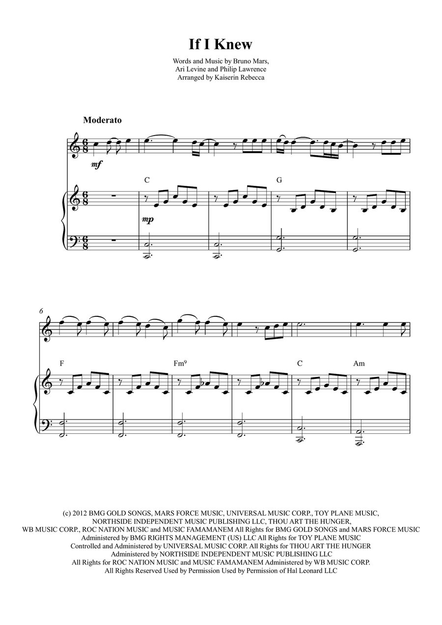 If I Knew If I Knew Flute Solo scores gallery preview page 1