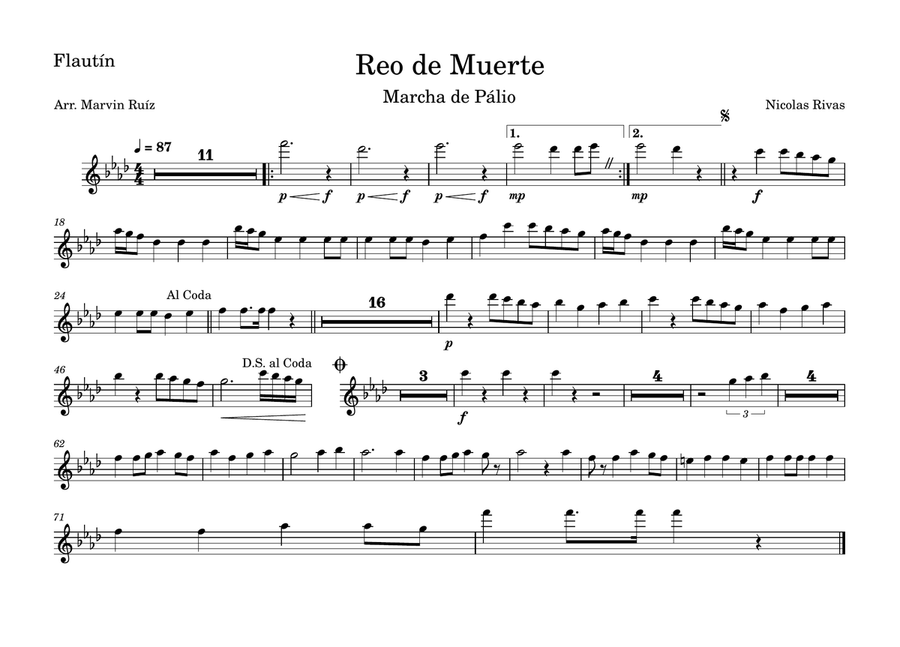 Reo de Muerte Reo de Muerte Concert Band scores gallery preview page 1