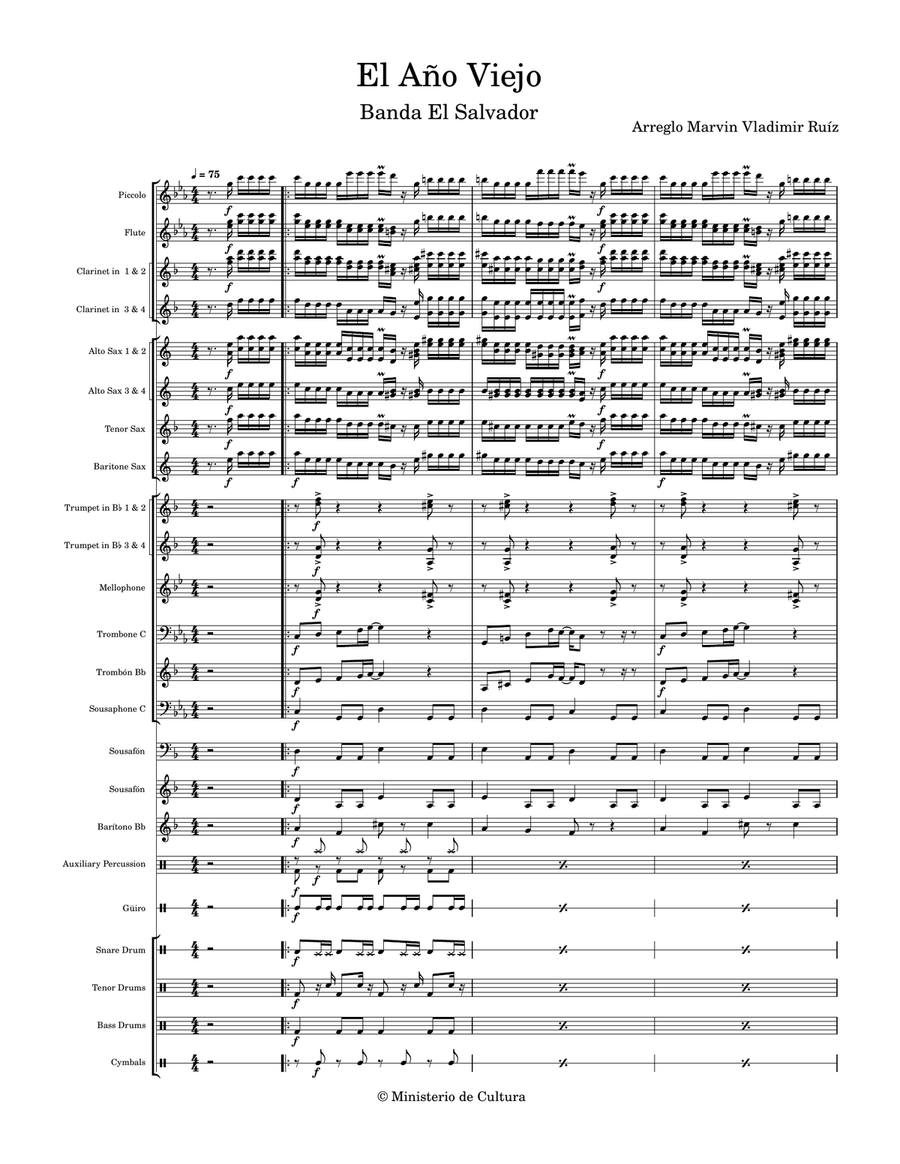 El Año Viejo El Año Viejo Marching Band scores gallery preview page 1