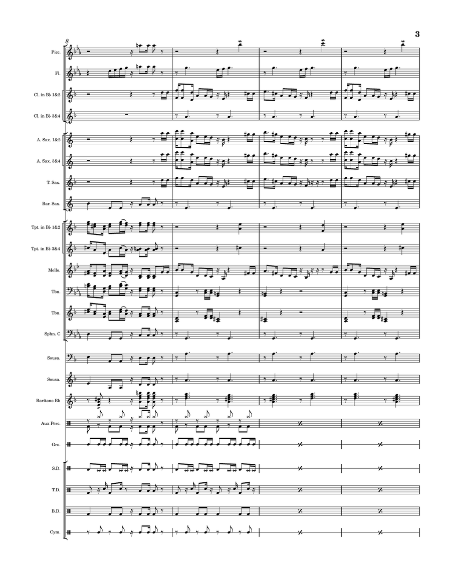 El Año Viejo El Año Viejo Marching Band scores gallery preview page 3