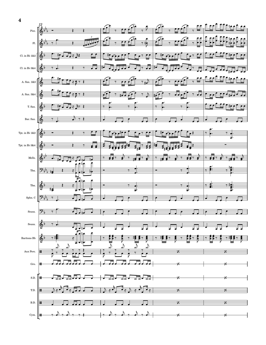 El Año Viejo El Año Viejo Marching Band scores gallery preview page 4